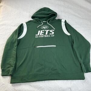 New York Jets Hoodie Mens XXL Green NFL Football Pullover Sweatshirt Fleece